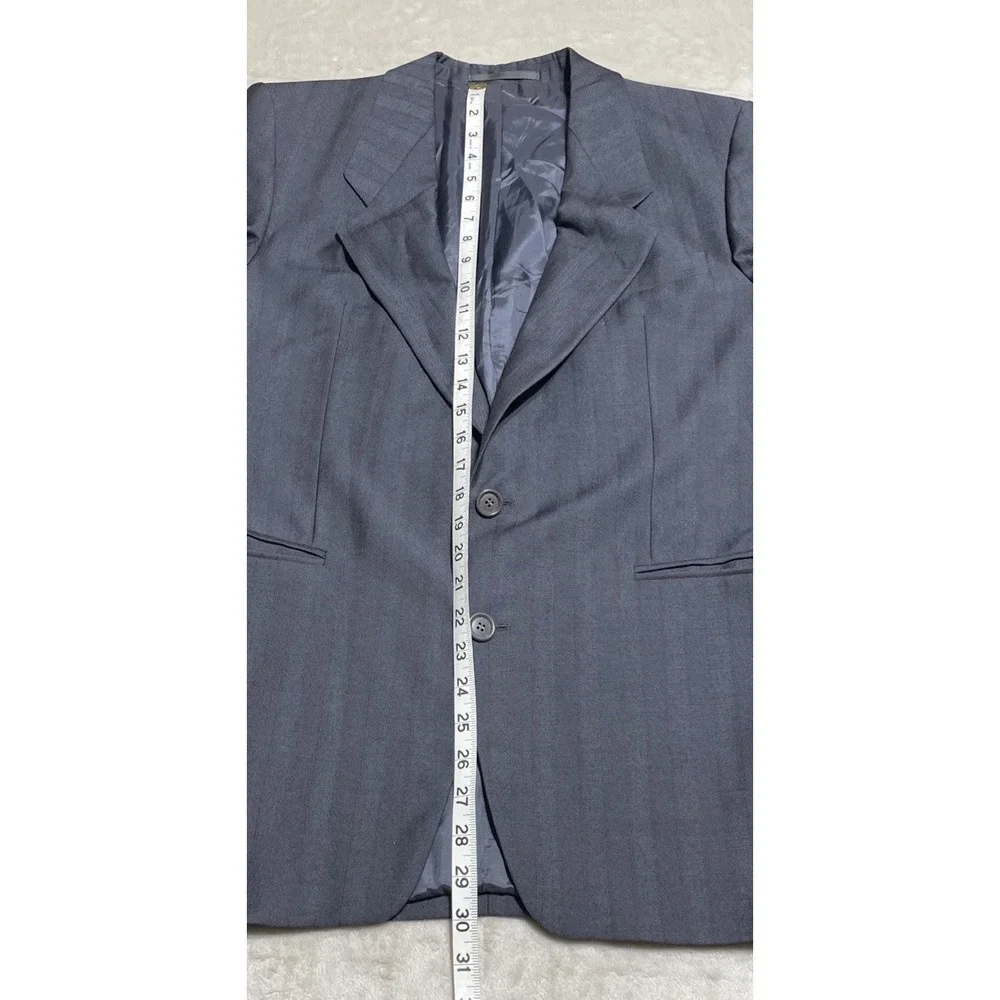 Ermenegildo Zegna Wool Suit Jacket Mens Size 42 German 25 Gray Pinstripe VTG 80s